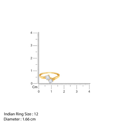 Gold Bypass Duo Solitaire Lab Grown Diamond Ring