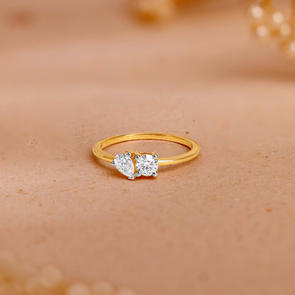 Gold Heartline Lab Grown Diamond Ring