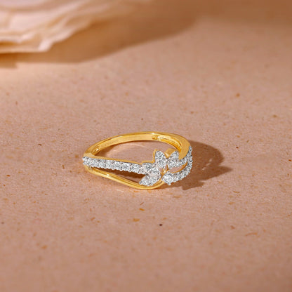 Gold Flora Lab Grown Diamond Ring