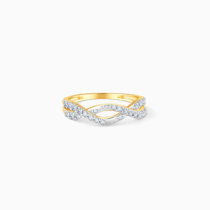 Gold Shining Twist Lab Grown Diamond Ring