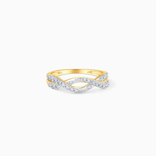 Gold Shining Twist Lab Grown Diamond Ring