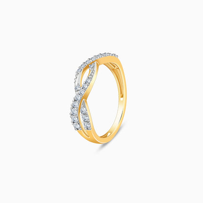 Gold Shining Twist Lab Grown Diamond Ring