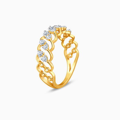 Gold Curl Lab Grown Diamond Ring