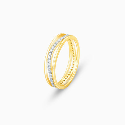 Gold Wavy Elegance Diamond Ring
