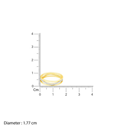Gold Wavy Elegance Diamond Ring