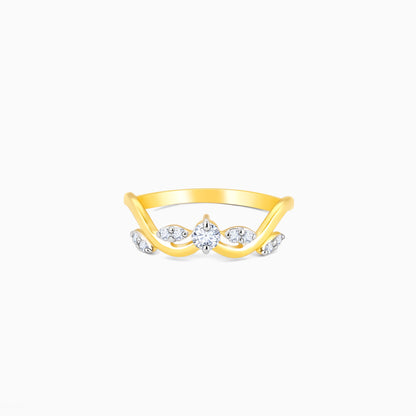Gold Whimsical Swirl Diamond Ring