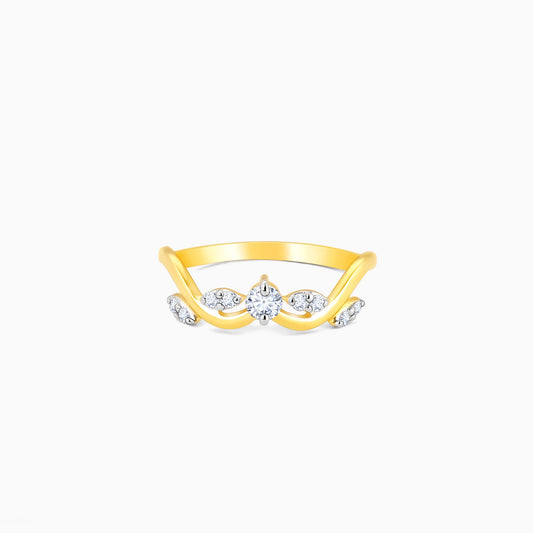 Gold Whimsical Swirl Diamond Ring