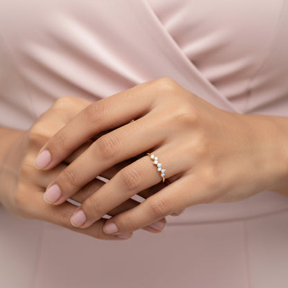 Gold Shimmering Lab Grown Diamond Ring