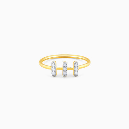 Gold Tribar Diamond Ring
