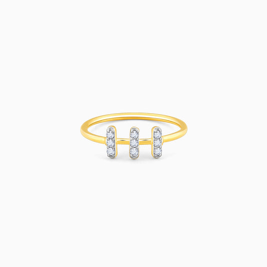 Gold Tribar Diamond Ring