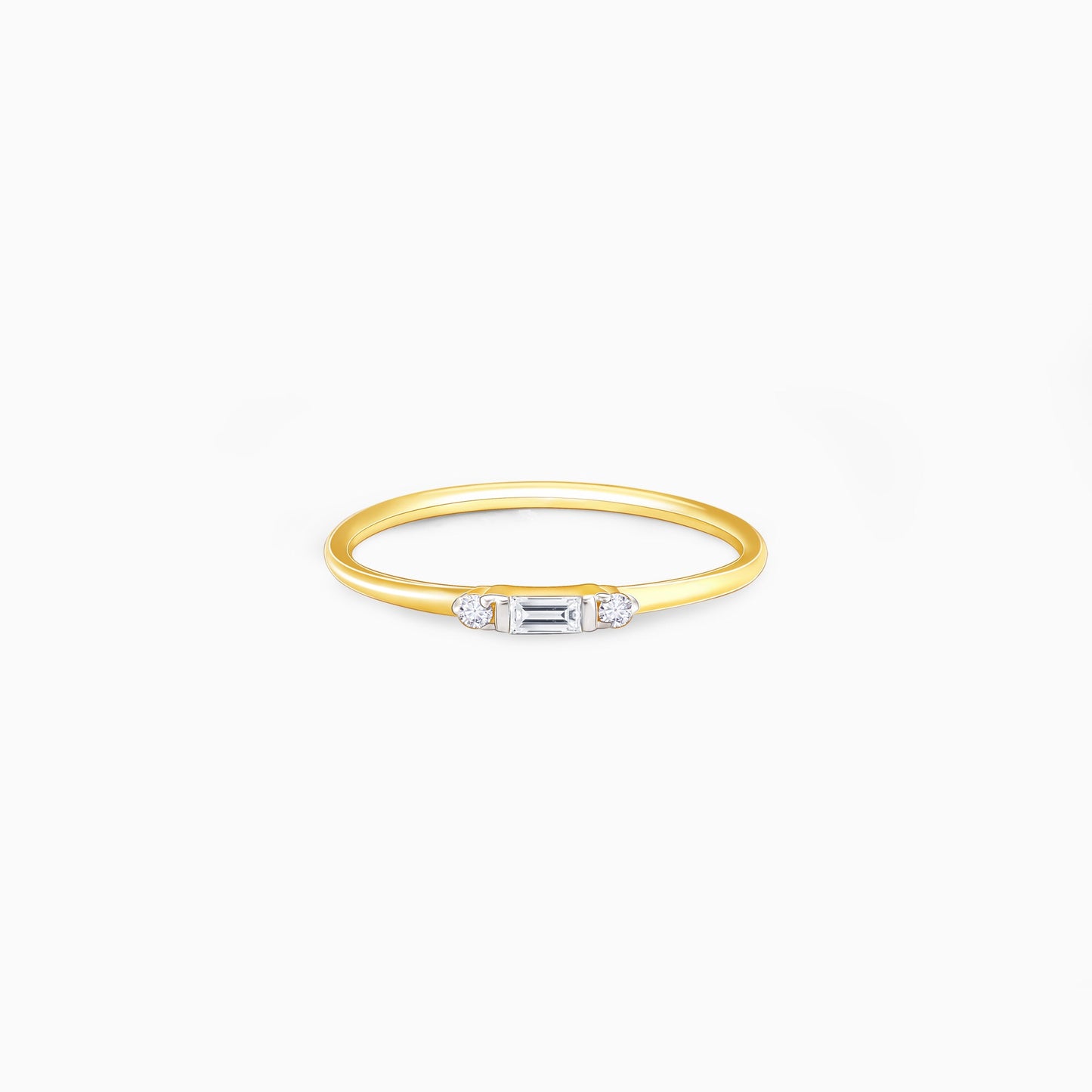 Gold Rectangular Diamond Ring