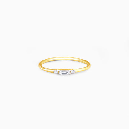 Gold Rectangular Diamond Ring