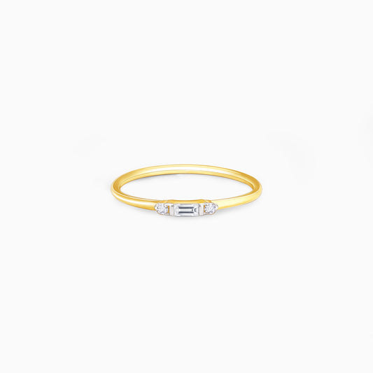 Gold Rectangular Diamond Ring