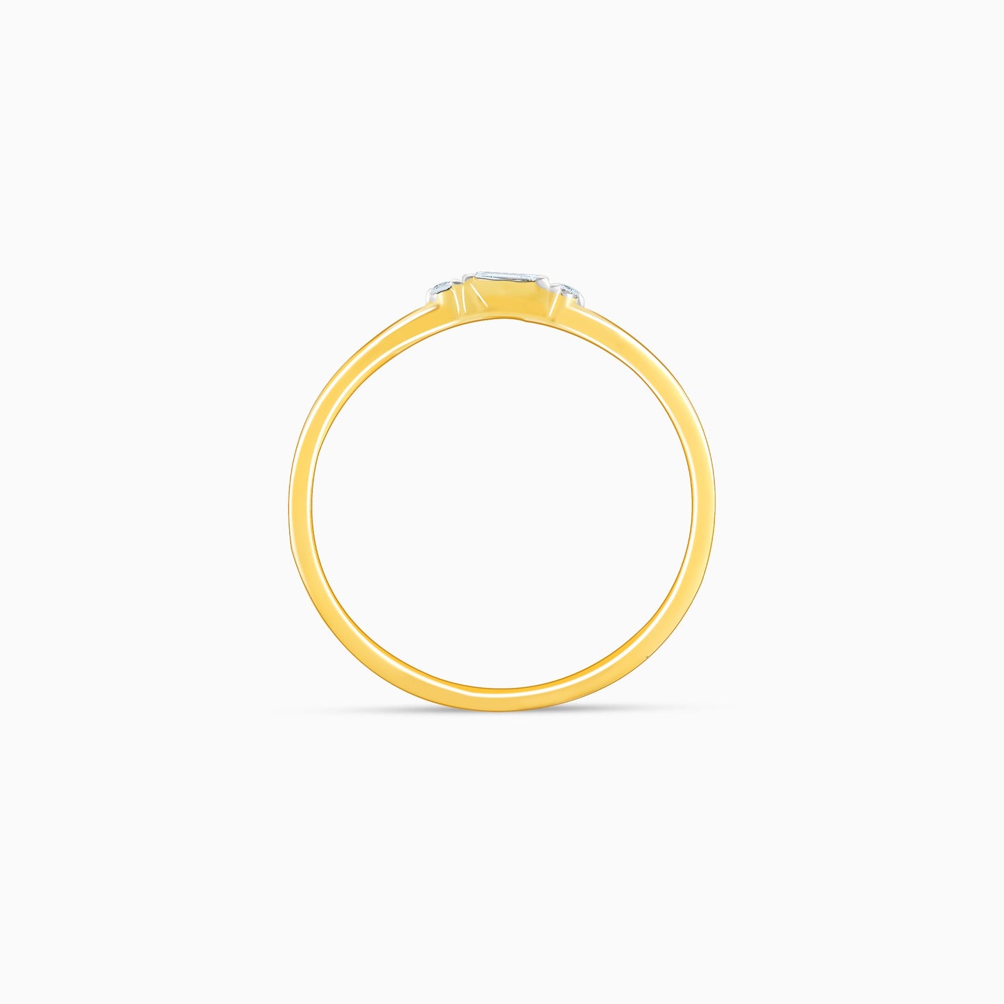 Gold Rectangular Diamond Ring