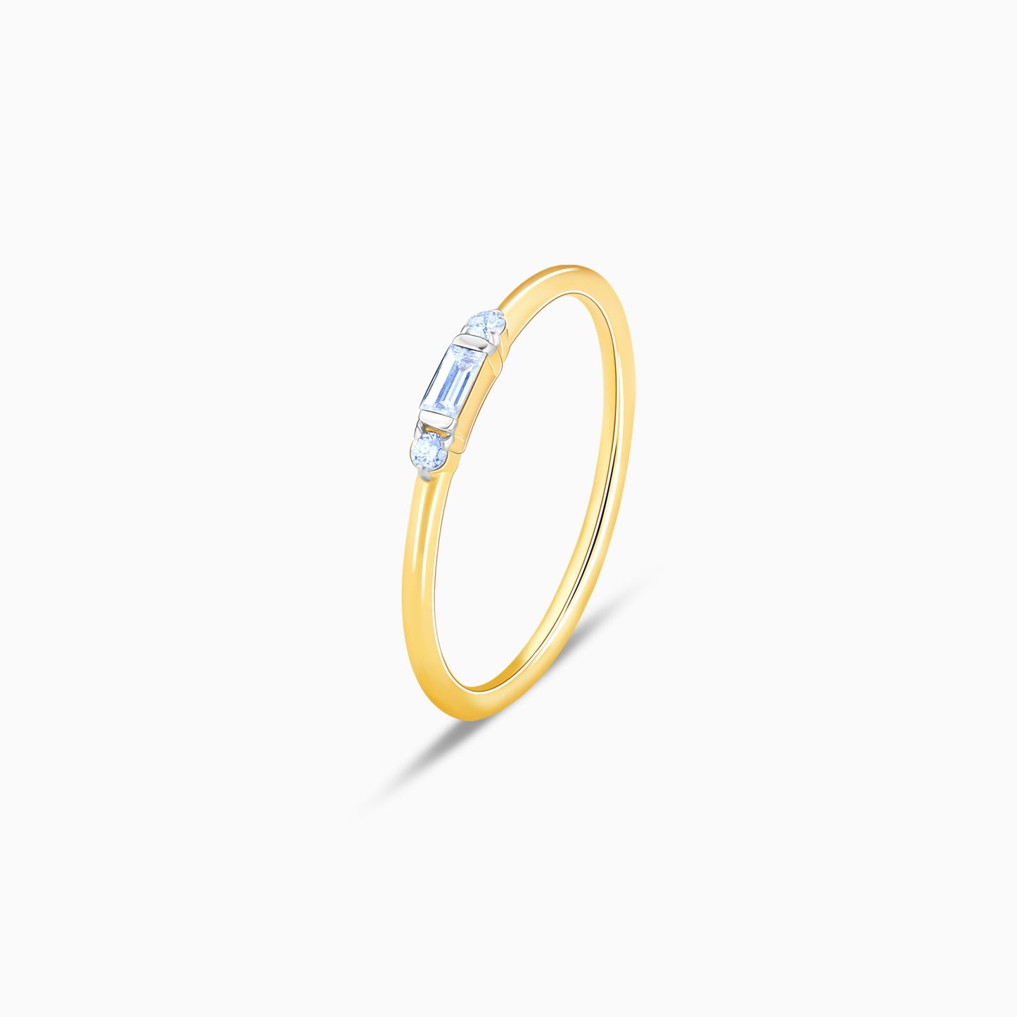 Gold Rectangular Diamond Ring
