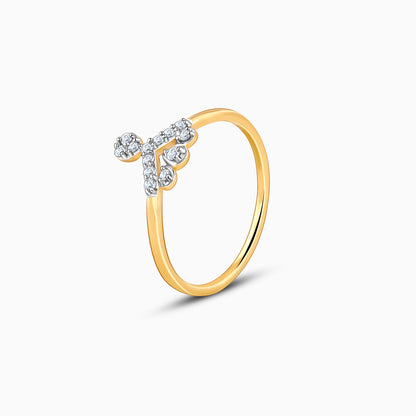 Gold Dangling Diamond Ring