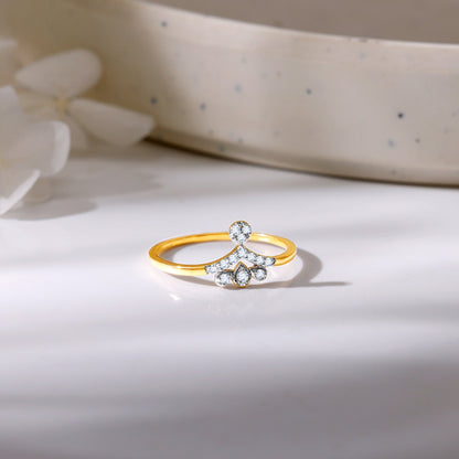 Gold Dangling Diamond Ring
