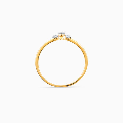 Gold X-Cross Diamond Ring