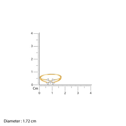 Gold X-Cross Diamond Ring