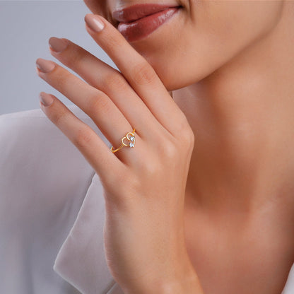 Gold Heartlocked Diamond Ring