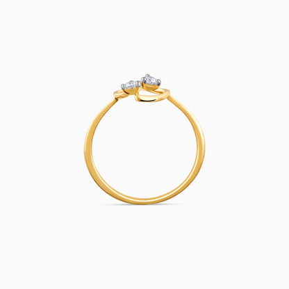 Gold Heartlocked Diamond Ring