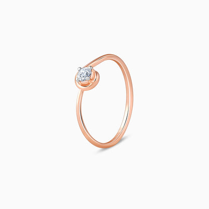 Rose Gold Solitaire Diamond Ring