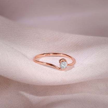 Rose Gold Solitaire Diamond Ring
