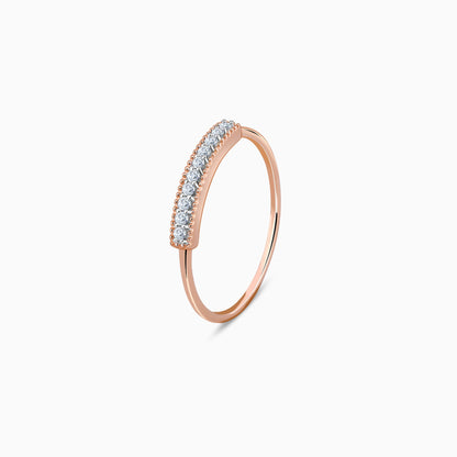 Rose Gold Stria Diamond Ring