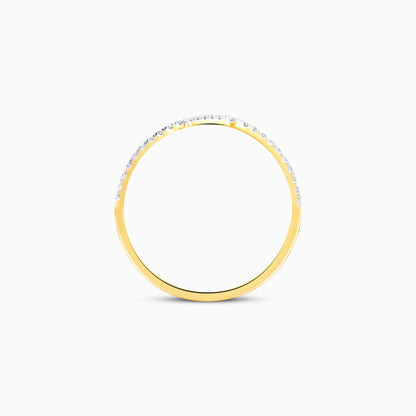 Gold Angular Waves Diamond Ring