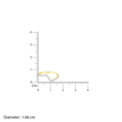 Gold Angular Waves Diamond Ring