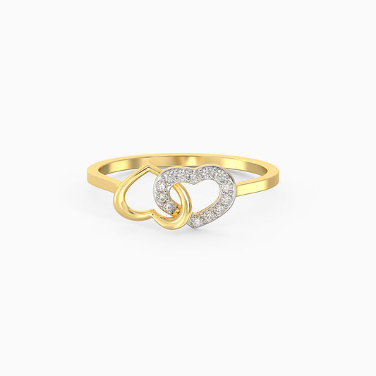 Gold Heartbeats Diamond Ring