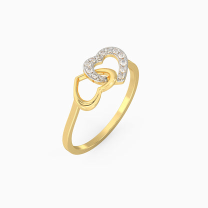 Gold Heartbeats Diamond Ring