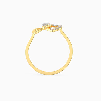 Gold Heartbeats Diamond Ring