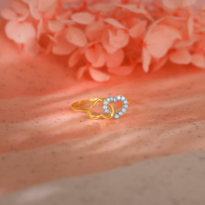 Gold Heartbeats Diamond Ring