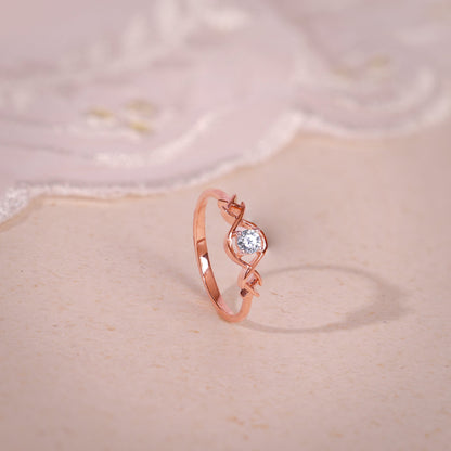 Rose Gold Jubilant Solitaire Lab Grown Diamond Ring