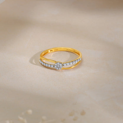 Gold Intertwined Spark Lab Grown Diamond Ring