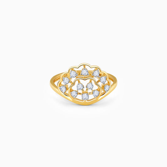 Gold Fanfare Diamond Ring