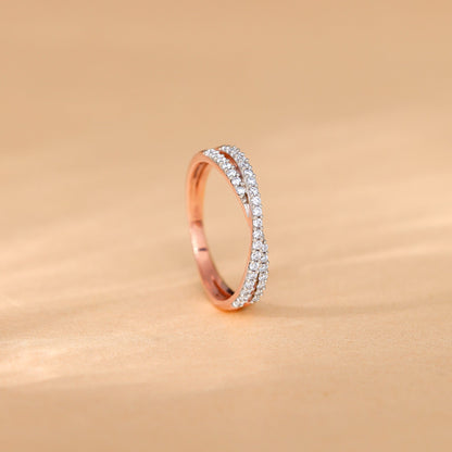 Rose Gold Thea Criss Cross Lab Grown Diamond Ring