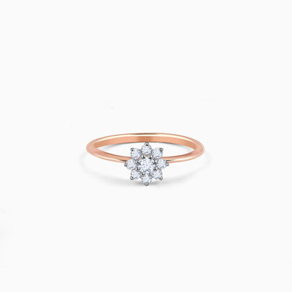 Rose Gold Floral Glisten Diamond Ring