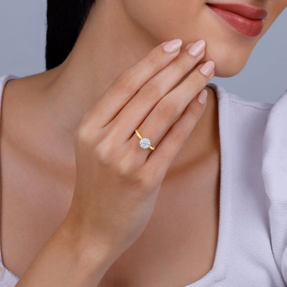 Gold Dew Drop Diamond Ring