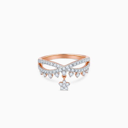 Rose Gold Party Floral Diamond Ring