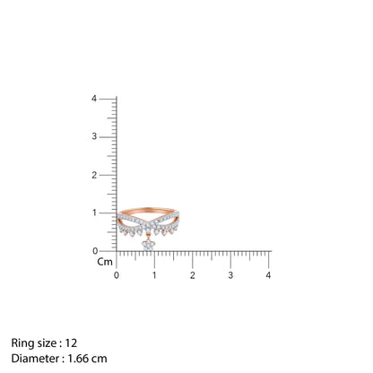 Rose Gold Party Floral Diamond Ring