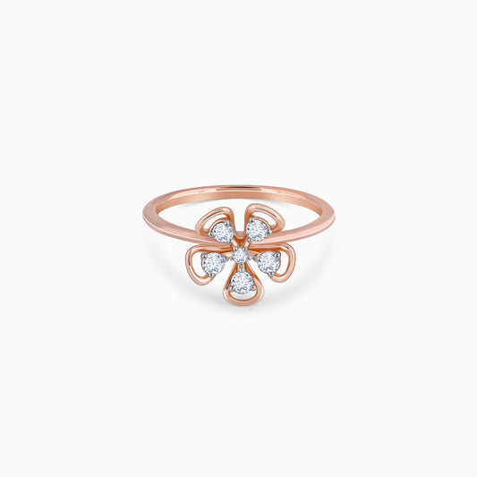 Rose Gold & Diamond Cute Bloom Ring