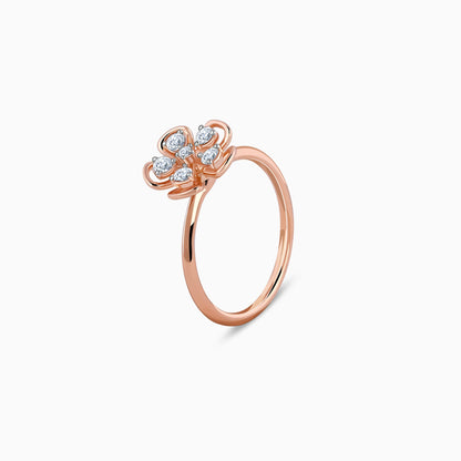 Rose Gold & Diamond Cute Bloom Ring