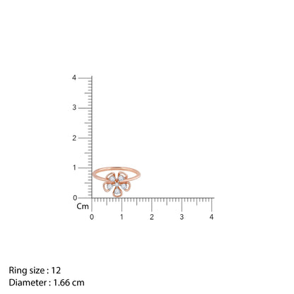 Rose Gold & Diamond Cute Bloom Ring