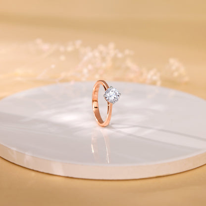 Rose Gold Yolo Solitaire Lab Grown Diamond Ring