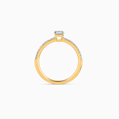 Gold Ovate Solitaire Lab Grown Diamond Ring