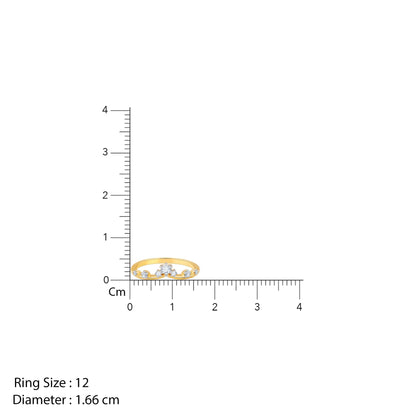 Gold Floral Tiara Lab Grown Diamond Ring