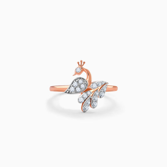 Rose Gold Peacock Lab Grown Diamond Ring