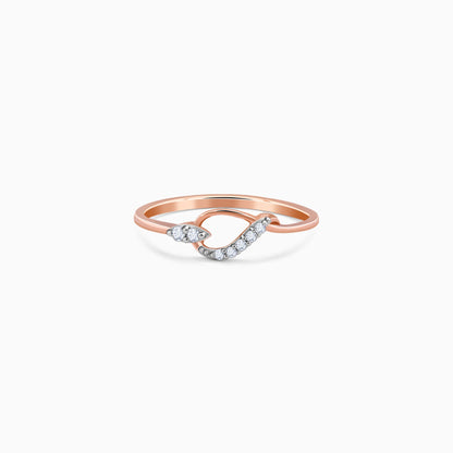 Rose Gold Flambe Lab Grown Diamond Ring
